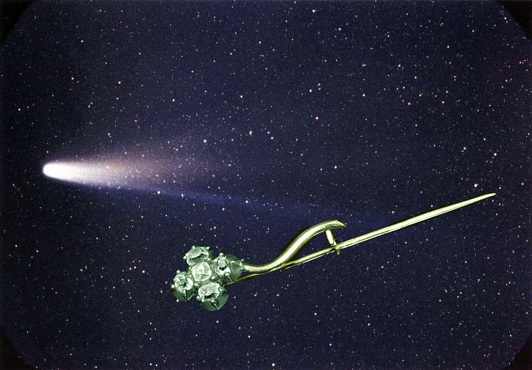 ハレー彗星　ブローチ　アンティークジュエリー
