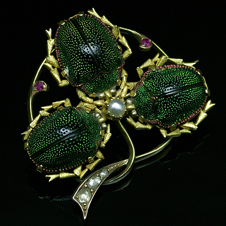 アンティークジュエリー コガネムシ ブローチ