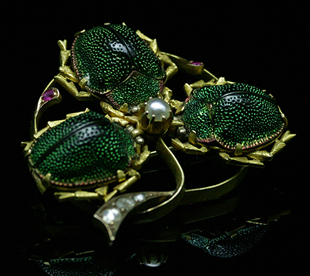 【アンティーク•ヴィンテージ】黄金虫ブローチ　コガネムシ　昆虫 アンティーク•ヴィンテージ】黄金虫ブローチ コガネムシ 昆虫