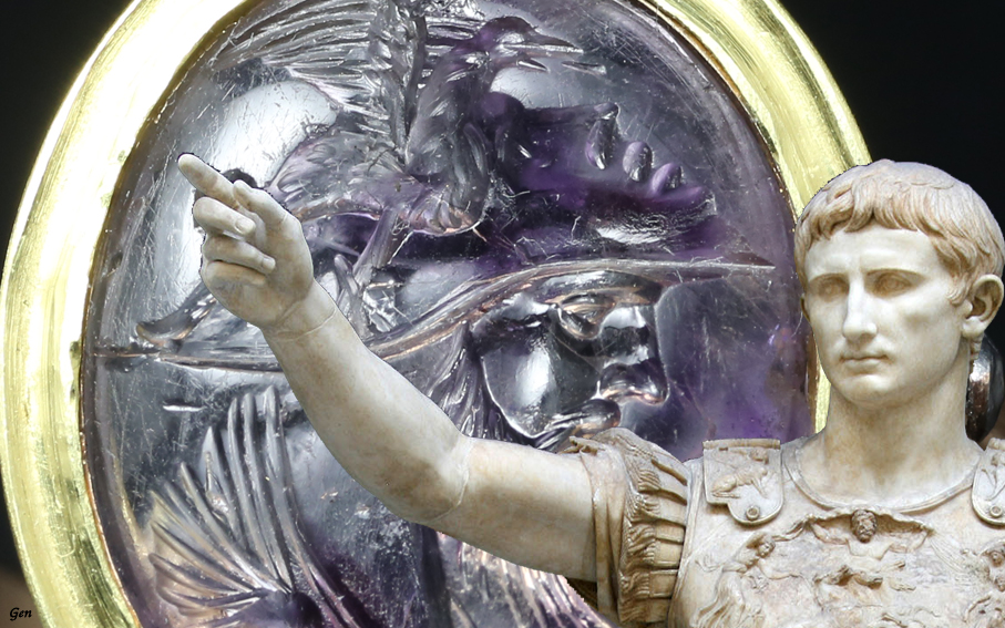 古代ローマ アウグストゥス帝時代 アメシスト インタリオ リング 指輪 