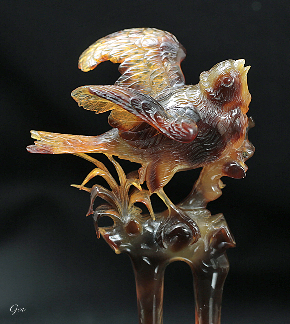 べっ甲細工 飾り櫛 日本 鳥 アンティークジュエリー ｜ルネサンス