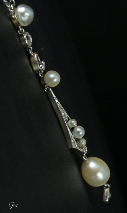 エドワーディアン　天然真珠　ネックレス