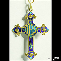 プリカジュールエナメル　クロス　十字架　アンティークジュエリー