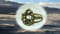 真珠　サファイヤ　リング　指輪